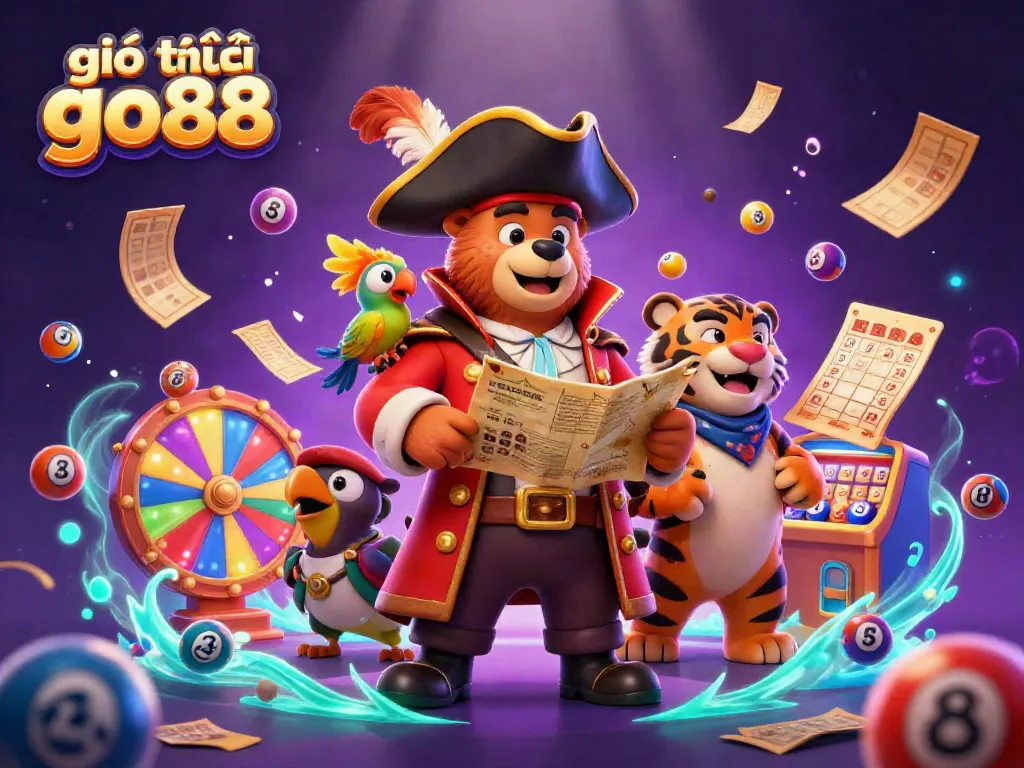 Engaging scene showcasing intricately designed characters celebrating in an enchanting casino environment, introducing giới thiệu go88.